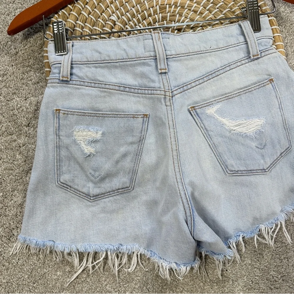 Hudson Women’s Sade Cut Off Denim Shorts High Rise Frayed Hem in Trea Size 24 - Picture 6 of 16